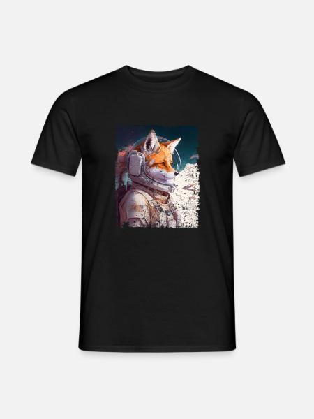 Space fox fox in space Spacesuit - Men's T-Shirt - black