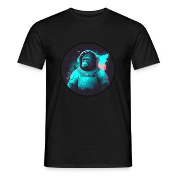 Singe en combinaison spatiale - T-shirt homme - noir - Devant - AI Model Male 178 light (178cm)