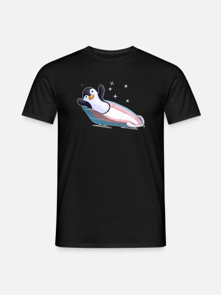 Pinguin im Bob-Trans-Pride - Männer T-Shirt - Schwarz