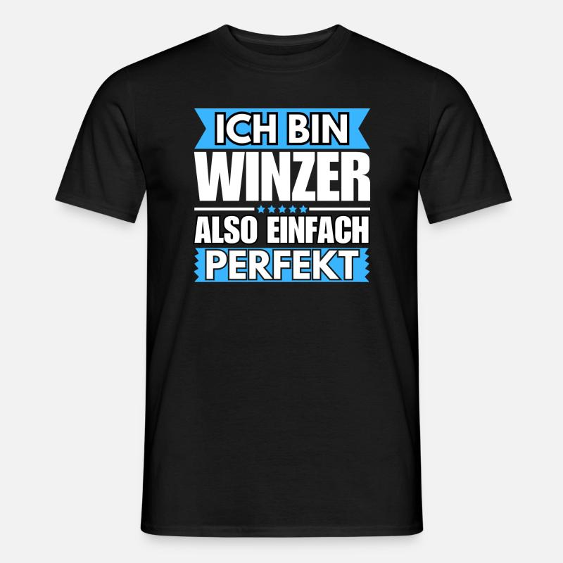 Einfach ein Perfekter Winzer - Männer T-Shirt - Schwarz