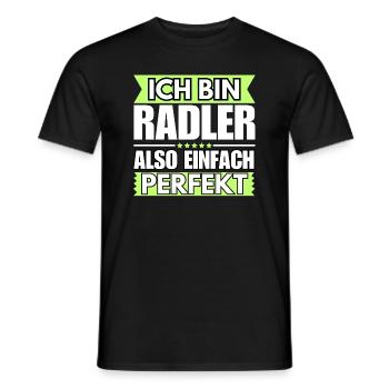 Einfach ein Perfekter Radler Radfahren, Fahrrad, R - Männer T-Shirt - Schwarz - Vorne - AI Model Male 178 light (178cm)