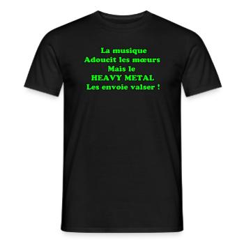 La musique adoucit les mœurs vert - T-shirt homme - noir - Devant - AI Model Male 178 light (178cm)