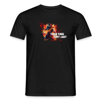 Train Hard Fight Easy Kampfsport , Aktion - Männer T-Shirt - Schwarz - Vorne - AI Model Male 178 light (178cm)