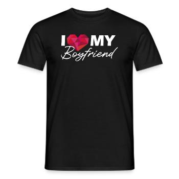 J’aime mon petit ami Chemise, Couple Saint-Valentin cadeaux - T-shirt homme - noir - Devant - AI Model Male 178 light (178cm)