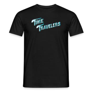 TIME TRAVELERS - Men's T-Shirt - black - Front - AI Model Male 178 light (178cm)