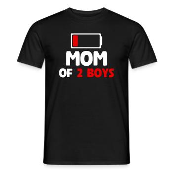 Maman de 2 garçons - T-shirt homme - noir - Devant - AI Model Male 178 light (178cm)