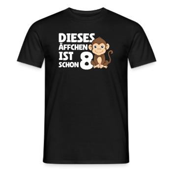 8ème anniversaire 2016 - ce singe a déjà 8 ans - T-shirt homme - noir - Devant - AI Model Male 178 light (178cm)