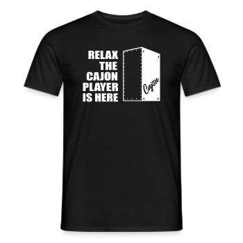 Cajon - Relax the Cajon player is here - Men's T-Shirt - black - Front - AI Model Male 178 light (178cm)