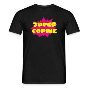 SUPER COPINE - T-shirt homme - noir - Devant - AI Model Male 178 light (178cm)