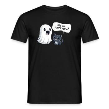 Vous avons-nous fait peur ? - Halloween - Fantôme - T-shirt homme - noir - Devant - AI Model Male 178 light (178cm)