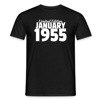 Edition Limitée Janvier 1955 - 70ème Anniversaire - T-shirt homme - noir - Devant - AI Model Male 178 light (178cm)