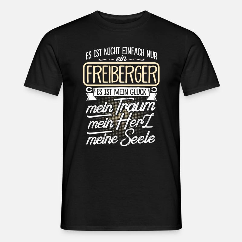 FREIBERGER - Herz - Männer T-Shirt - Schwarz
