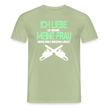 Förster Holzfäller Waldarbeiter lustig Geschenk - Männer T-Shirt - Sage - Vorne - AI Model Male 178 light (178cm)