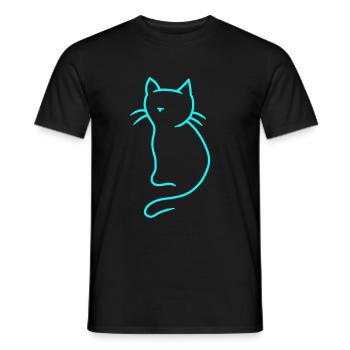 Chaton Chaton Chats Animaux domestiques Chat Miaou - T-shirt homme - noir - Devant - AI Model Male 178 light (178cm)
