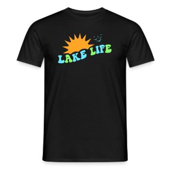 LEBEN SEE LEBE SEEN WASSER FLUSSE SONNE WILDWASSER - Männer T-Shirt - Schwarz - Vorne - AI Model Male 178 light (178cm)
