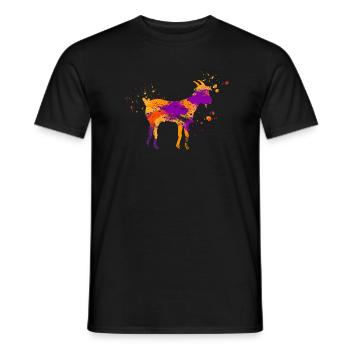 Farbklecks Retro Vintage Ziege - Männer T-Shirt - Schwarz - Vorne - AI Model Male 178 light (178cm)