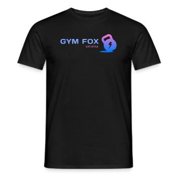 GYM FOX - Motivating Gym and Fitness Designs - Men's T-Shirt - black - Front - AI Model Male 178 light (178cm)