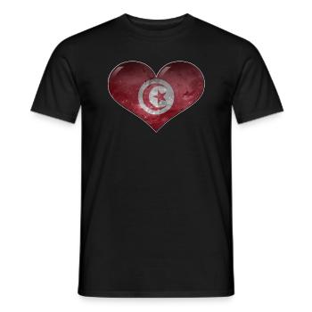 Tunisie Coeur - T-shirt homme - noir - Devant - AI Model Male 178 light (178cm)