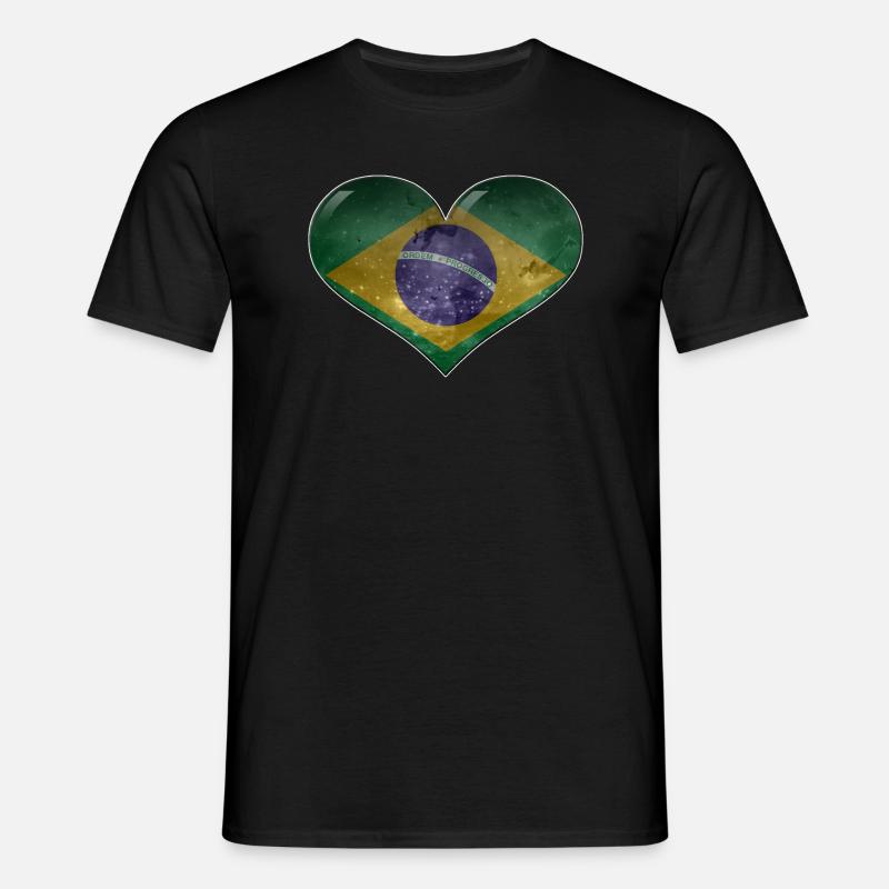 Brazil heart - Men's T-Shirt - black