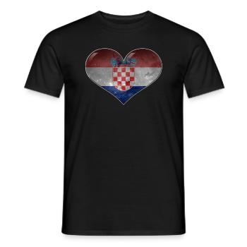 Cœur de la Croatie - T-shirt homme - noir - Devant - AI Model Male 178 light (178cm)