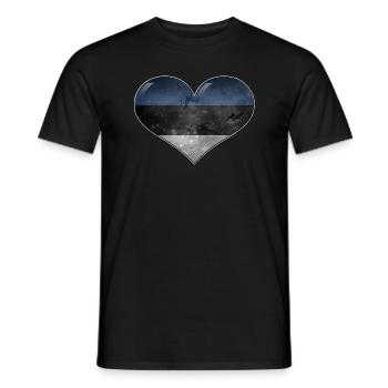 Estonian heart - Men's T-Shirt - black - Front - AI Model Male 178 light (178cm)