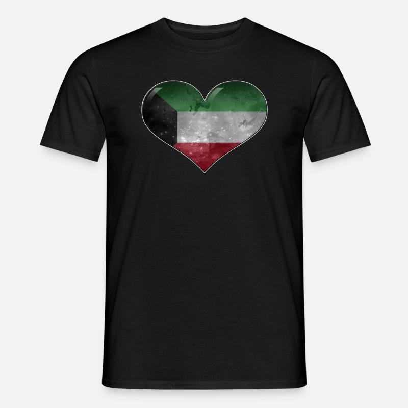Kuweit-Herz - Männer T-Shirt - Schwarz