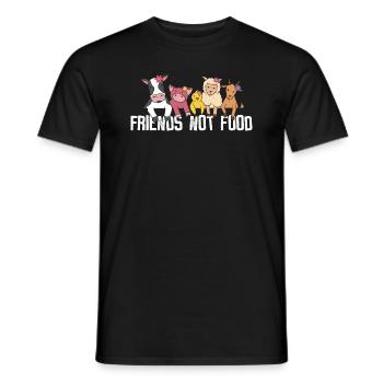 Friends not Food - Tierliebe, Tierschutz & Vegan - Männer T-Shirt - Schwarz - Vorne - AI Model Male 178 light (178cm)