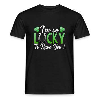 J’ai tellement de chance de t’avoir St. Patrick Ire Klee - T-shirt homme - noir - Devant - AI Model Male 178 light (178cm)