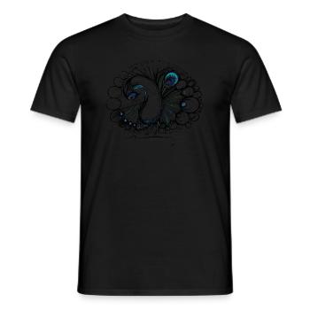 Pfau peacock psychedelisch - Männer T-Shirt - Schwarz - Vorne - AI Model Male 178 light (178cm)