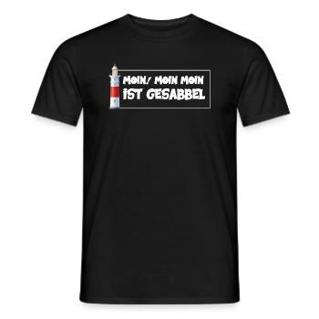 Moin Moin ist Gesabbel Leuchtturm Wellen Meer - Männer T-Shirt - Schwarz - Vorne - AI Model Male 178 light (178cm)