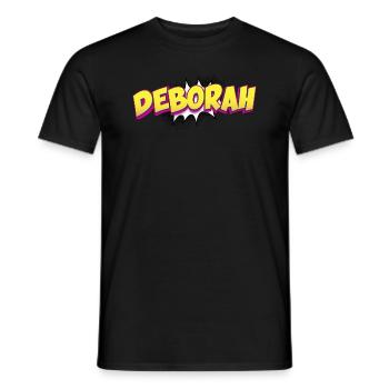 Deborah Custom Name Comic Book Style Pop Art, - Men's T-Shirt - black - Front - AI Model Male 178 light (178cm)