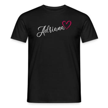 Adriana Name Vorname Herz Pink - Männer T-Shirt - Schwarz - Vorne - AI Model Male 178 light (178cm)