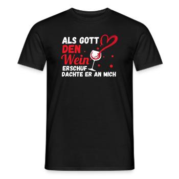 Als Gott Den Wein Erschuf Dachte Er An Mich - Männer T-Shirt - Schwarz - Vorne - AI Model Male 178 light (178cm)