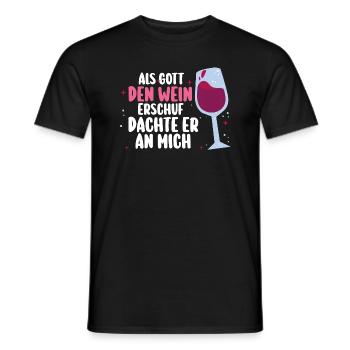 Als Gott Den Wein Erschuf Dachte Er An Mich - Männer T-Shirt - Schwarz - Vorne - AI Model Male 178 light (178cm)