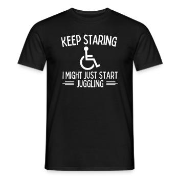 Keep Staring I Might Start Levitating Handicap - Men's T-Shirt - black - Front - AI Model Male 178 light (178cm)