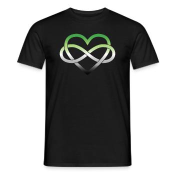 Polyamory Infinity Heart - Aromantic - Men's T-Shirt - black - Front - AI Model Male 178 light (178cm)