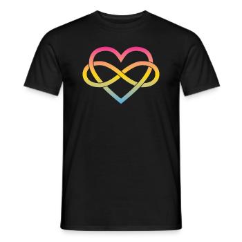 Polyamory Infinity Heart - Pansexual - Men's T-Shirt - black - Front - AI Model Male 178 light (178cm)