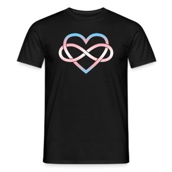 Polyamory Infinity Heart - Trans - Men's T-Shirt - black - Front - AI Model Male 178 light (178cm)
