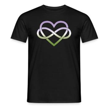 Polyamory Infinity Heart - Genderqueer - Men's T-Shirt - black - Front - AI Model Male 178 light (178cm)