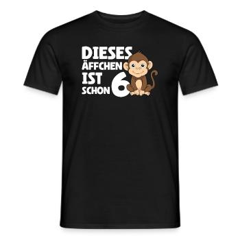 6. Geburtstag 2018 - Dieses Äffchen Ist Schon 6 - Männer T-Shirt - Schwarz - Vorne - AI Model Male 178 light (178cm)