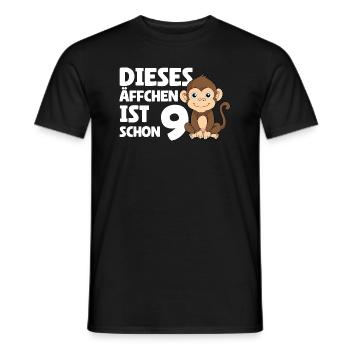 9. Geburtstag 2015 - Dieses Äffchen Ist Schon 9 - Männer T-Shirt - Schwarz - Vorne - AI Model Male 178 light (178cm)