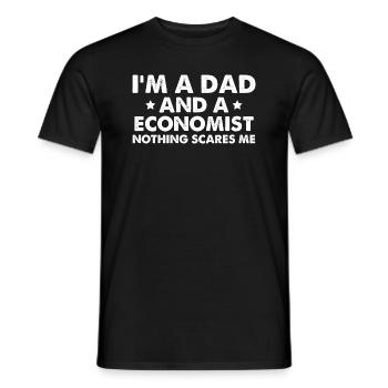 I'm A Dad And A Economist Nothing Scares Me - Männer T-Shirt - Schwarz - Vorne - AI Model Male 178 light (178cm)