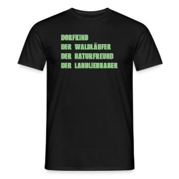 DORFKIND - RANGER NATURFREUND LANDLIEBHABE - Men's T-Shirt - black - Front - AI Model Male 178 light (178cm)