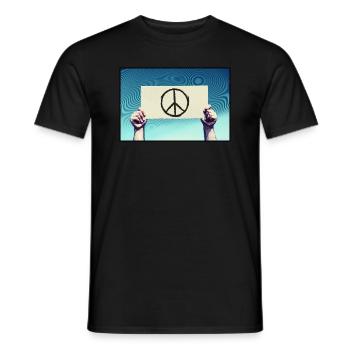Pancarte - Peace sign - T-shirt homme - noir - Devant - AI Model Male 178 light (178cm)