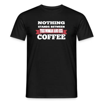 This Woman Loves Her Coffee - Men's T-Shirt - black - Front - AI Model Male 178 light (178cm)