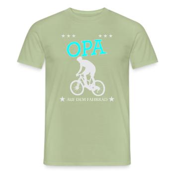 Grand-père à vélo - T-shirt homme - vert sauge - Devant - AI Model Male 178 light (178cm)