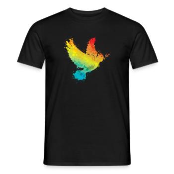 Colombe de la paix Arc-en-ciel - T-shirt homme - noir - Devant - AI Model Male 178 light (178cm)