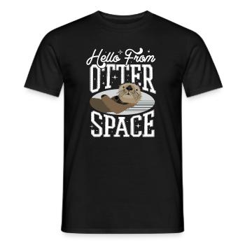 Otter T-Shirt von Otter Space Lustiges Otter Geschenk - Männer T-Shirt - Schwarz - Vorne - AI Model Male 178 light (178cm)