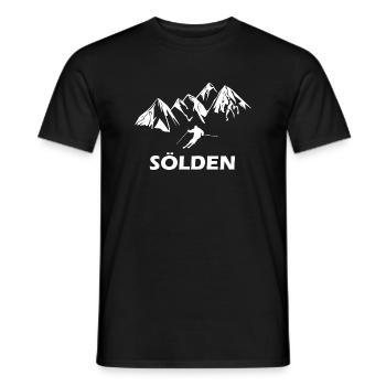 skiing sölden - Men's T-Shirt - black - Front - AI Model Male 178 light (178cm)