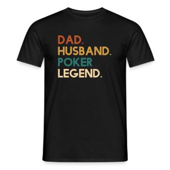 dad husband poker legend - T-shirt homme - noir - Devant - AI Model Male 178 light (178cm)